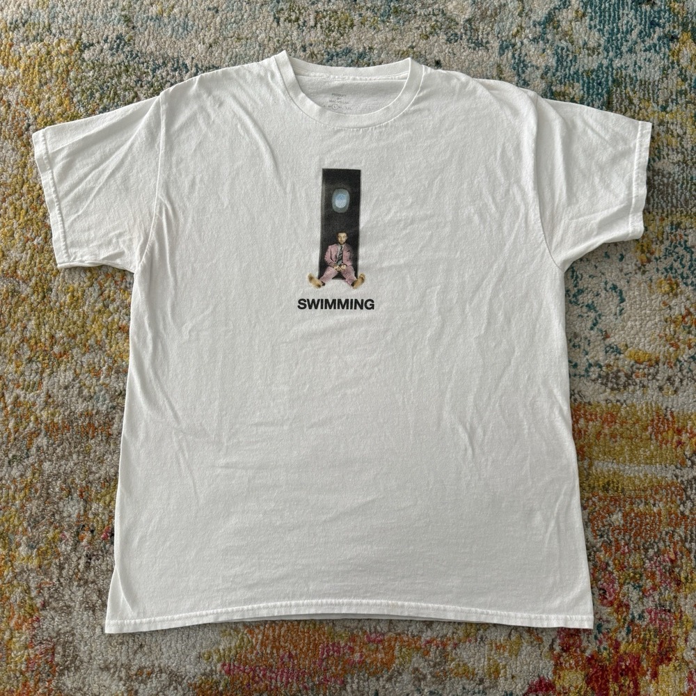 Mac Miller Swimming Album Shirt White Rap Hip Hop 2018 Tour Merch‎ Official Sz L